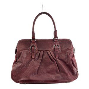 Antonio Melani Womens Satchel Handbag Brown Magnetic Phone Pockets Buckle L